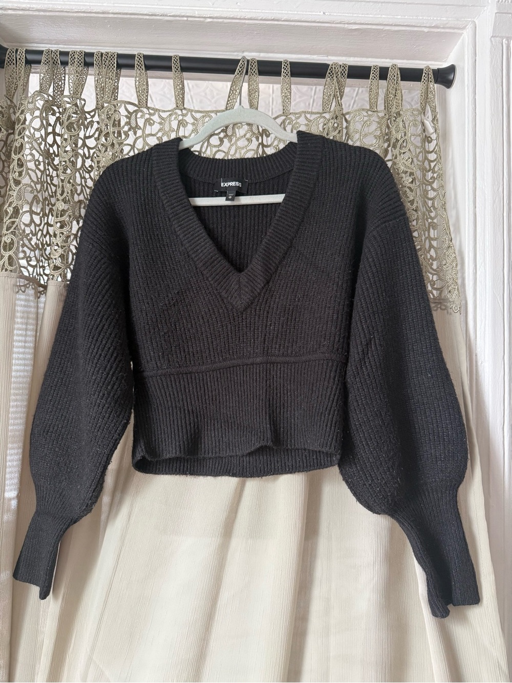 Express Black Cropped Sweater